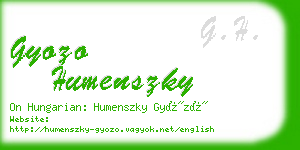 gyozo humenszky business card